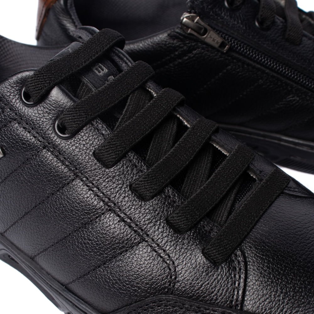 Sapatênis Masculino Pegada Couro Preto/Marrom Preto/Marrom 5