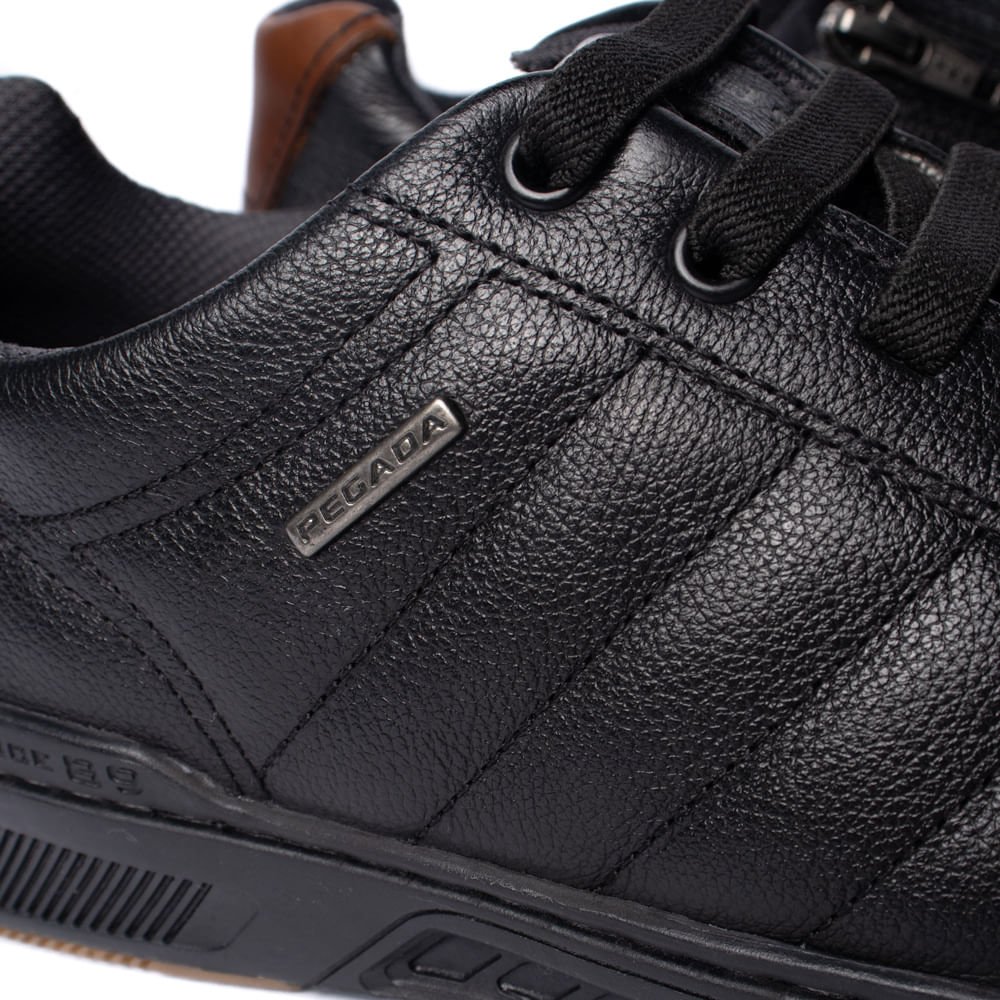 Sapatênis Masculino Pegada Couro Preto/Marrom Preto/Marrom 6