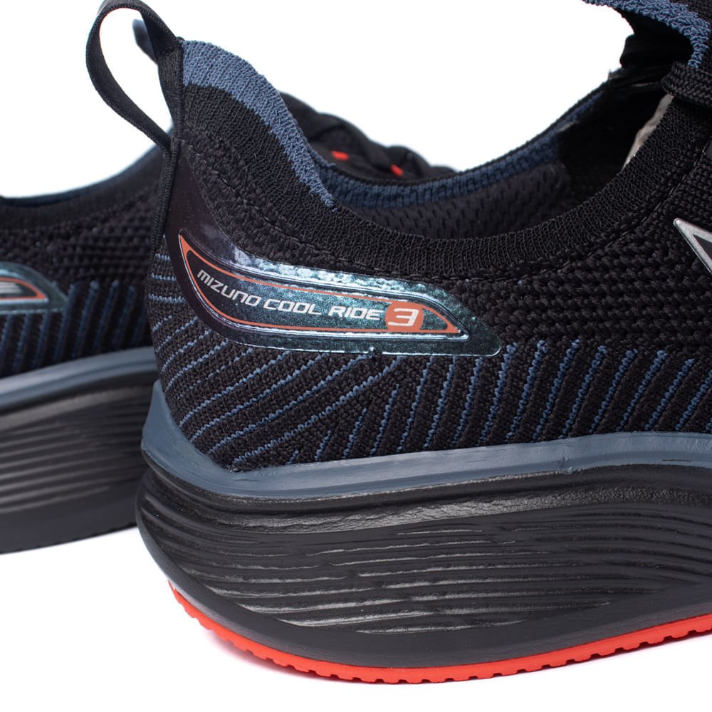 Tênis Masculino Mizuno Cool Ride 3 Preto/Vermelho Preto/Vermelho 5