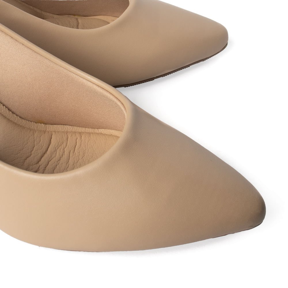 Scarpin Feminino Modare Napa Salto Baixo Bege Claro Bege 7