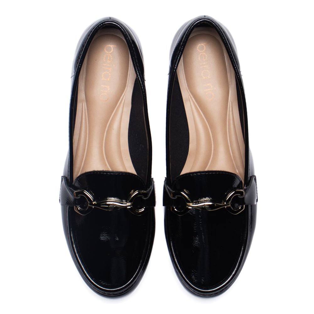 Mocassim Feminino Beira Rio Verniz Preto Preto 4