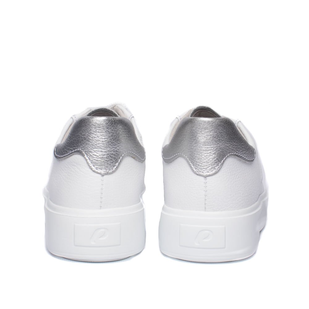 Tênis Feminino Pegada Couro Casual Branco Branco 3