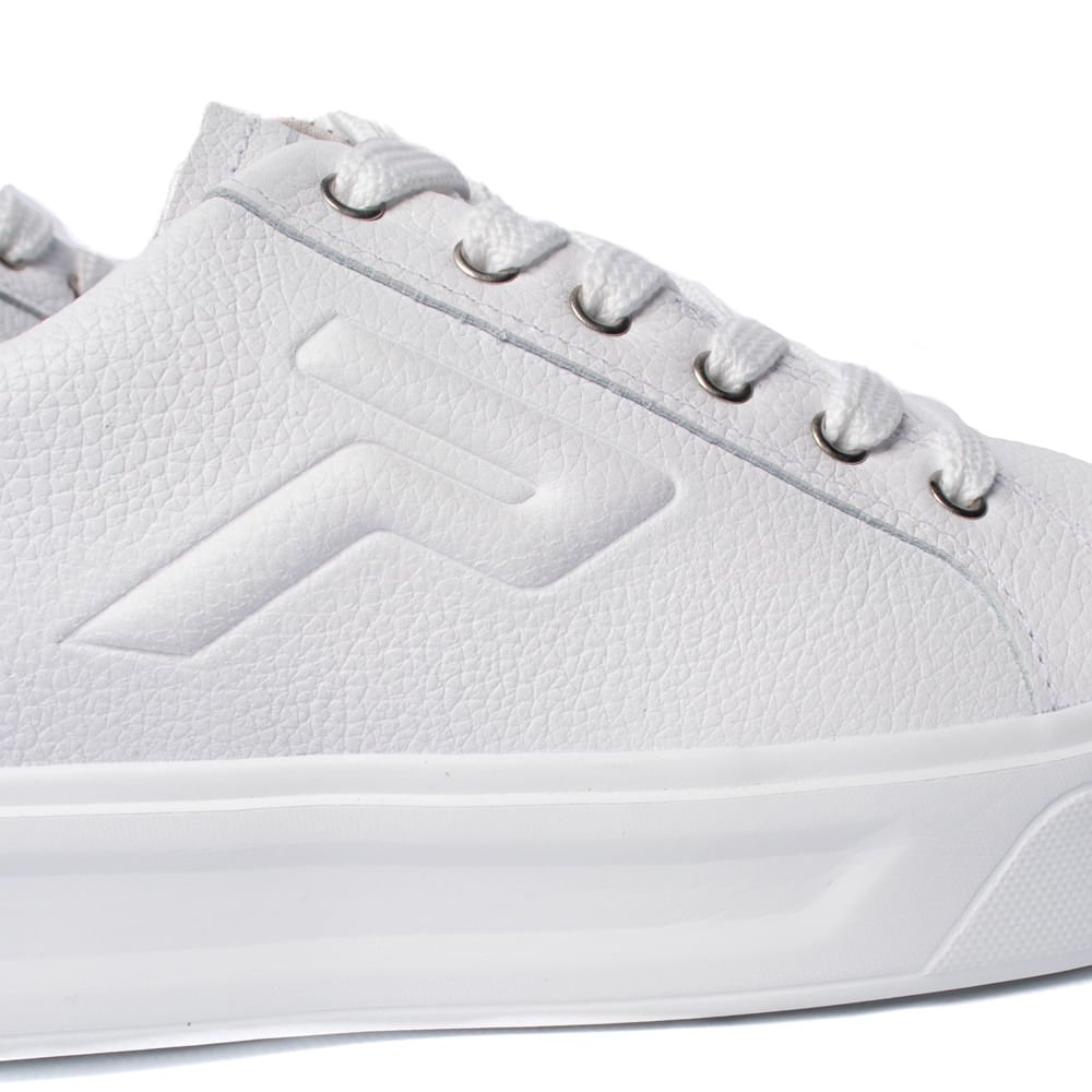 Tênis Feminino Pegada Couro Casual Branco Branco 6