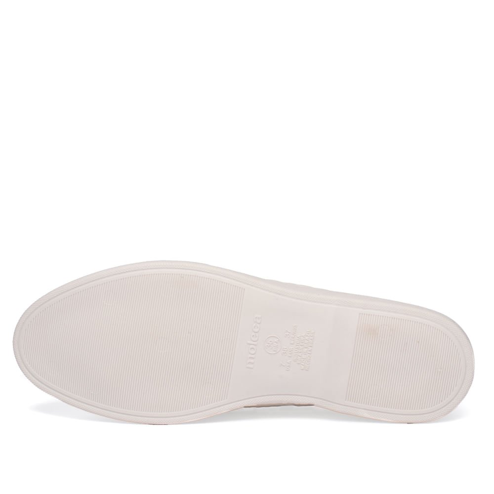 Mocassim Moleca Feminino Textura Matelassê Off Whithe Branco 2