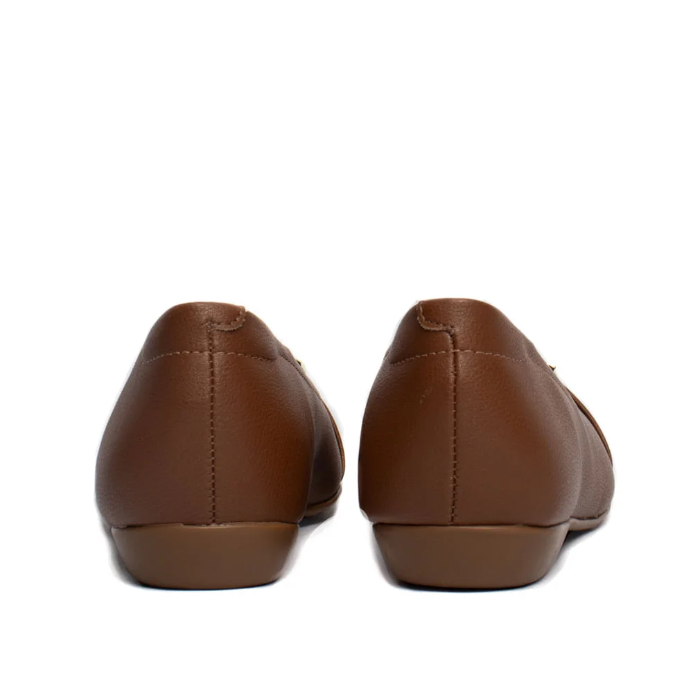 Sapatilha Feminina Modare Casual Com Fivela Dourada Marrom Marrom 3