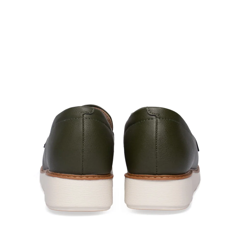 Mocassim Feminino Modare Adereço Dourado Oliva Verde 3