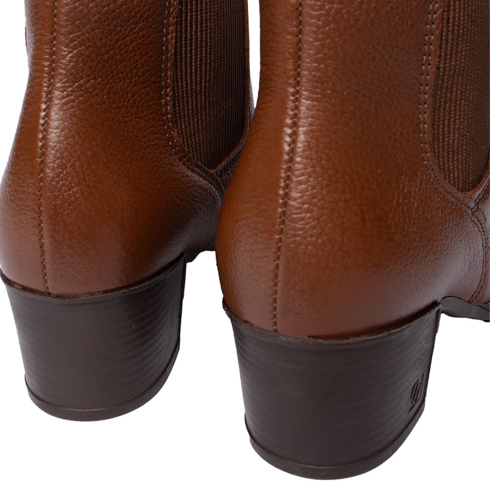 Bota Feminina  Pegada Cano curto Couro Terracota Terracota 5