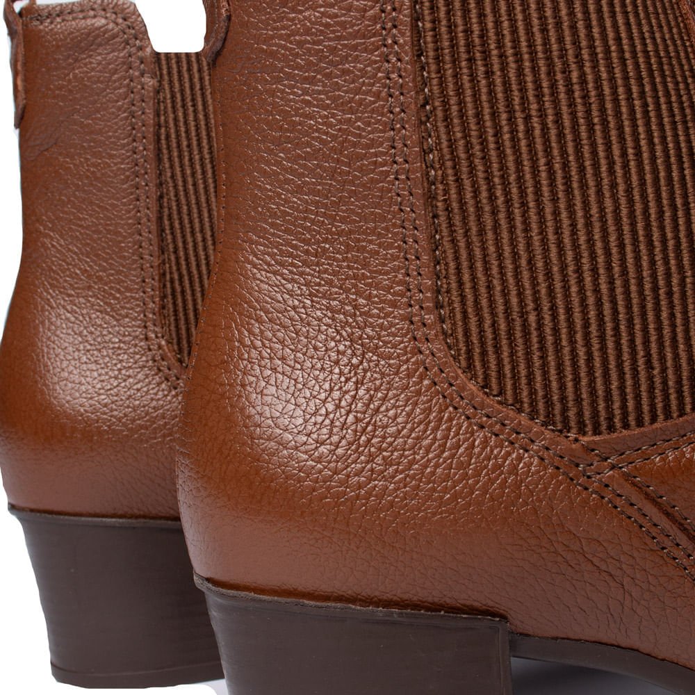 Bota Feminina  Pegada Cano curto Couro Terracota Terracota 6