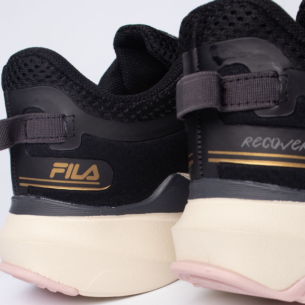 Tênis Feminino Fila Recovery Preto/Rosa Claro Preto/Rosa 5