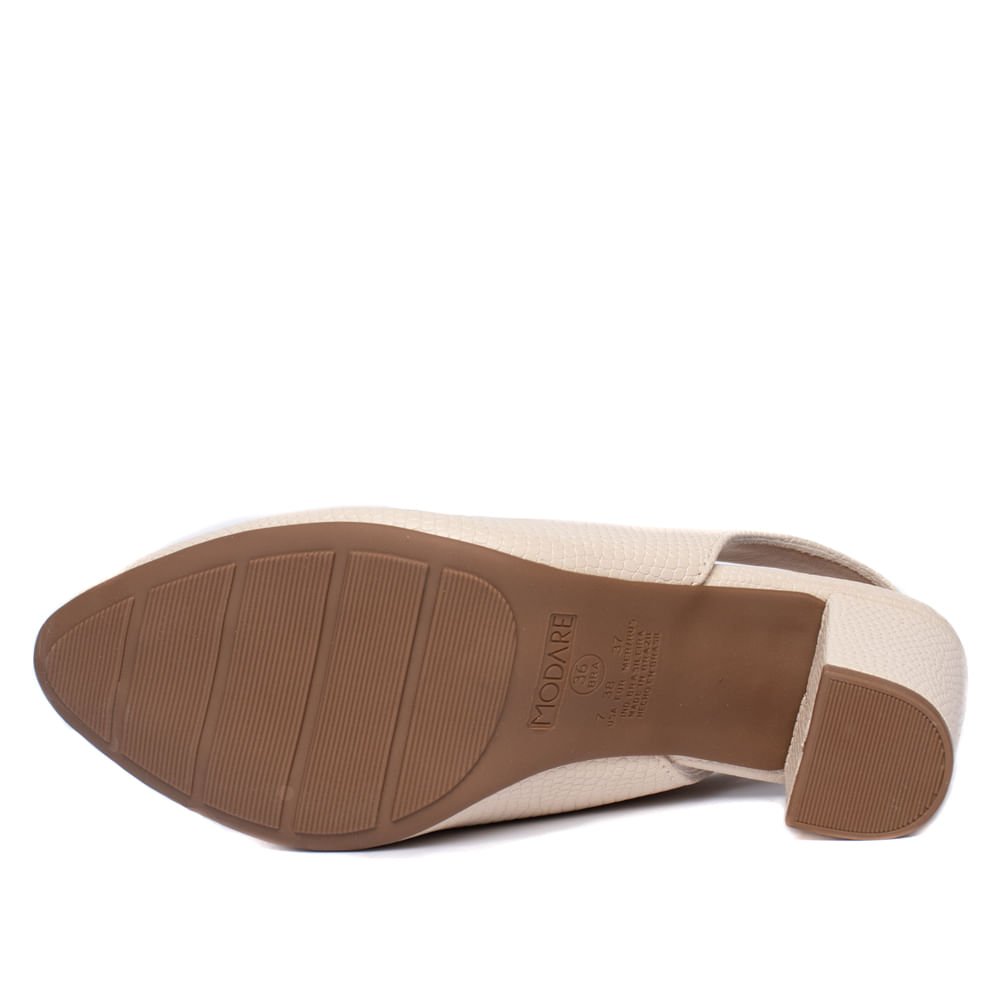 Sapato Scarpin Feminino Modare Napa Salto Bloco Bege Claro Bege 2