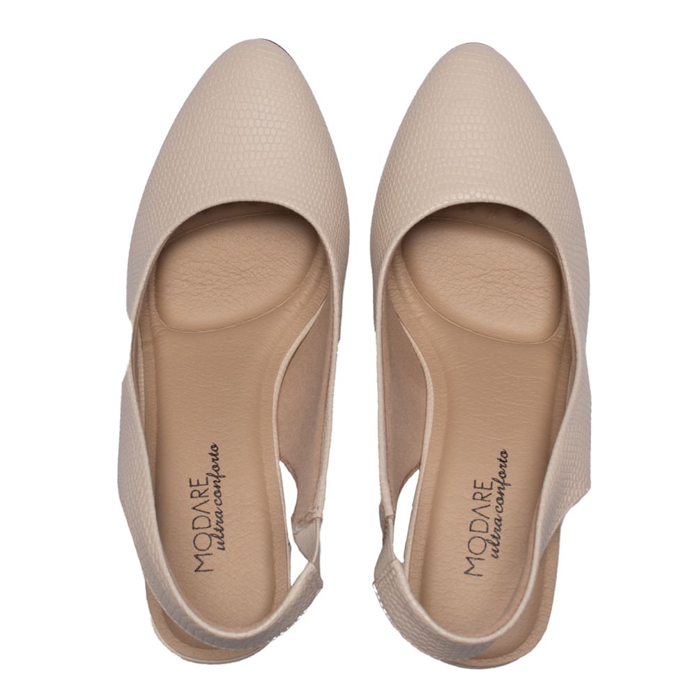 Sapato Scarpin Feminino Modare Napa Salto Bloco Bege Claro Bege 4
