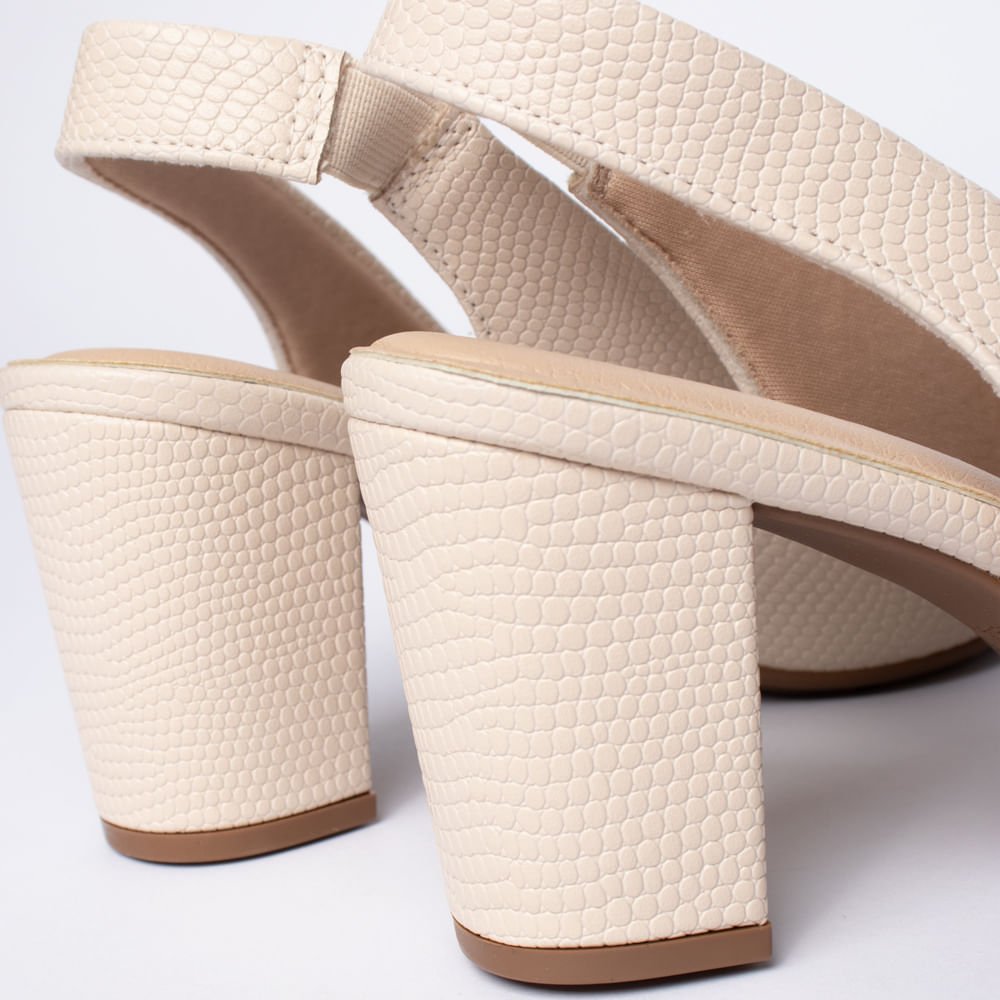 Sapato Scarpin Feminino Modare Napa Salto Bloco Bege Claro Bege 5