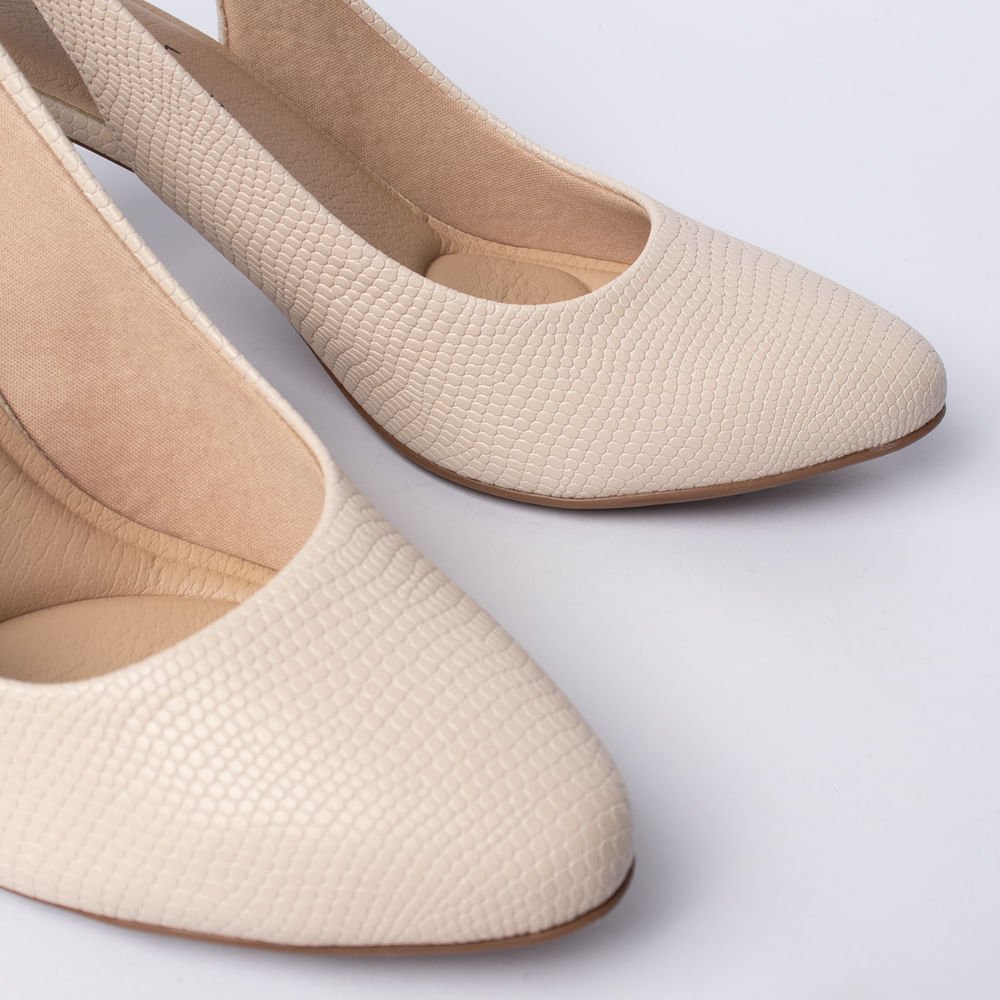 Sapato Scarpin Feminino Modare Napa Salto Bloco Bege Claro Bege 6