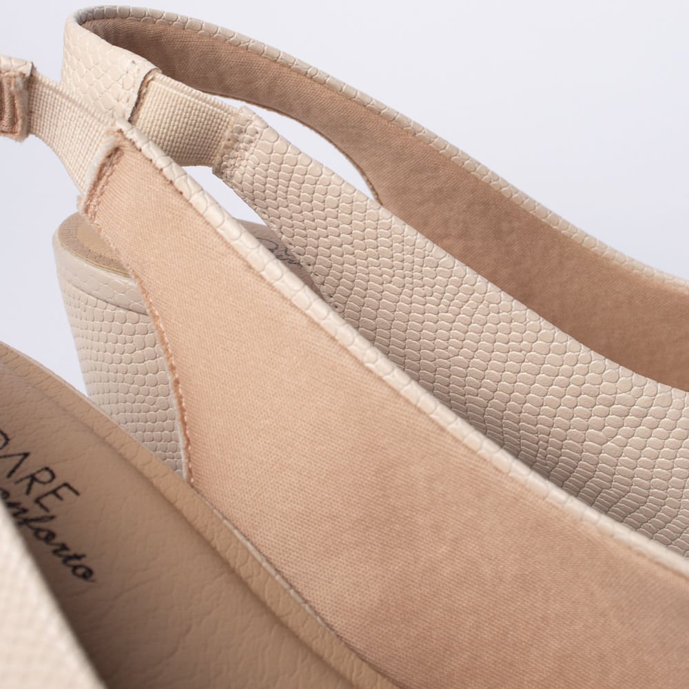 Sapato Scarpin Feminino Modare Napa Salto Bloco Bege Claro Bege 7