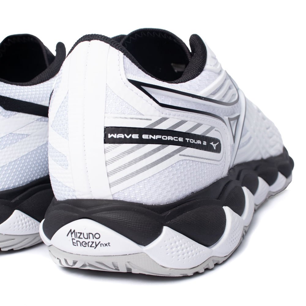 Tênis Masculino Mizuno Wave Enforce Tour 2 Esporte Tênis Branco/Preto Branco/Preto 6