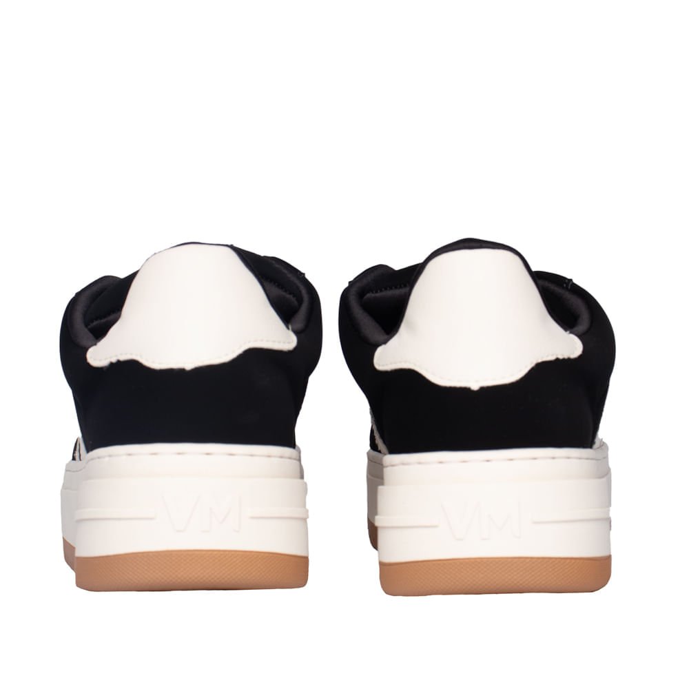 Tênis Feminino Via Marte Casual com Cadarço Duplo Preto/Off White Preto 3