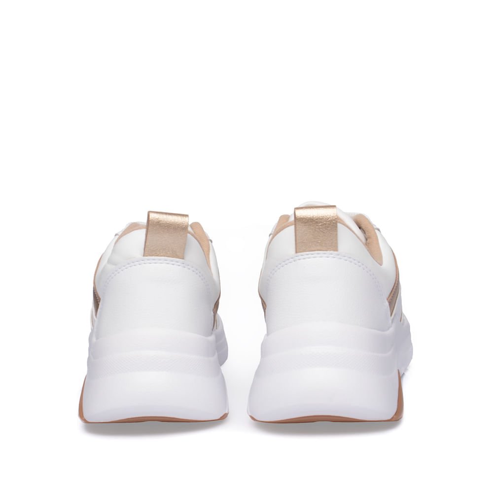 Tênis Feminino Modare Napa Suprema com Recortes Branco/Dourado Branco/Dourado 3