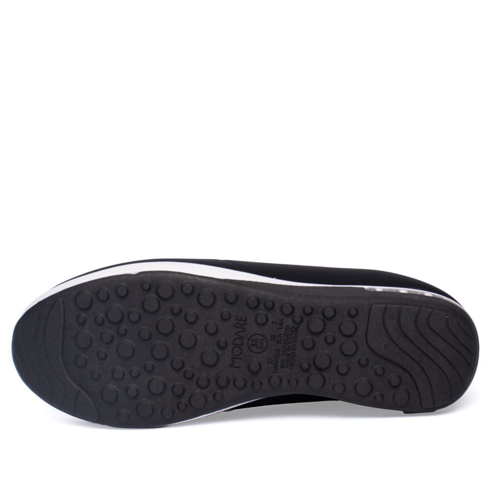 Tênis Feminino Modare Slip On Tecido Preto Preto 2