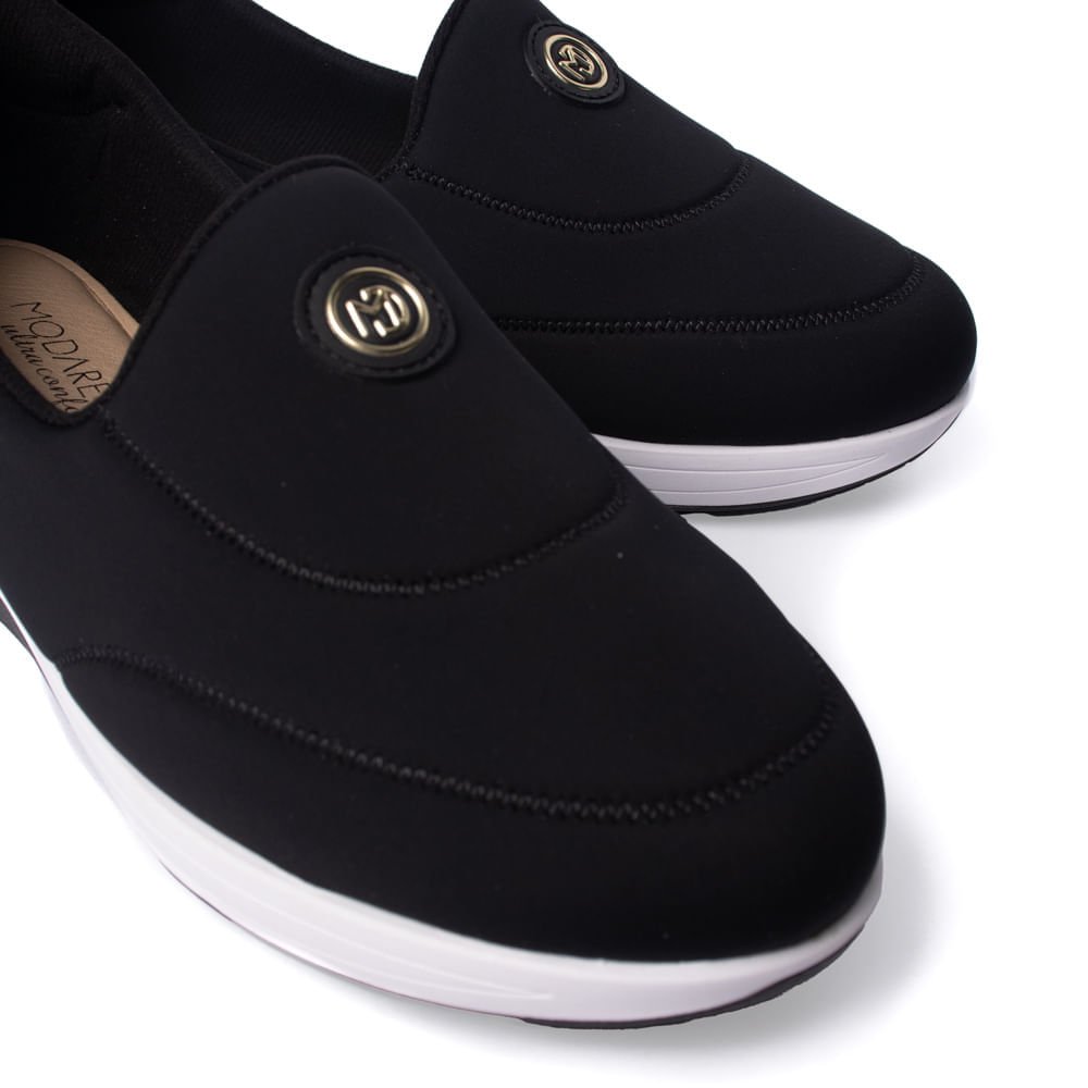 Tênis Feminino Modare Slip On Tecido Preto Preto 5