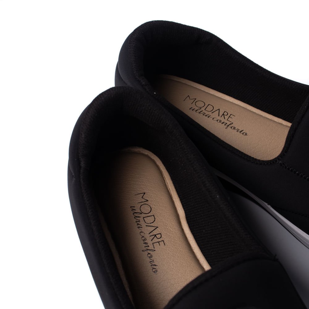 Tênis Feminino Modare Slip On Tecido Preto Preto 6