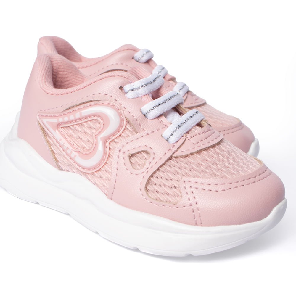 Tênis Infantil Molekinha com Coração Rosa Claro Rosa Claro 5