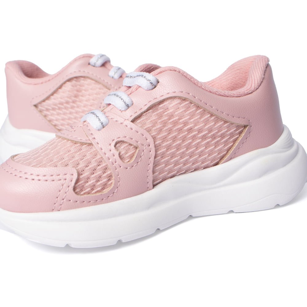 Tênis Infantil Molekinha com Coração Rosa Claro Rosa Claro 6
