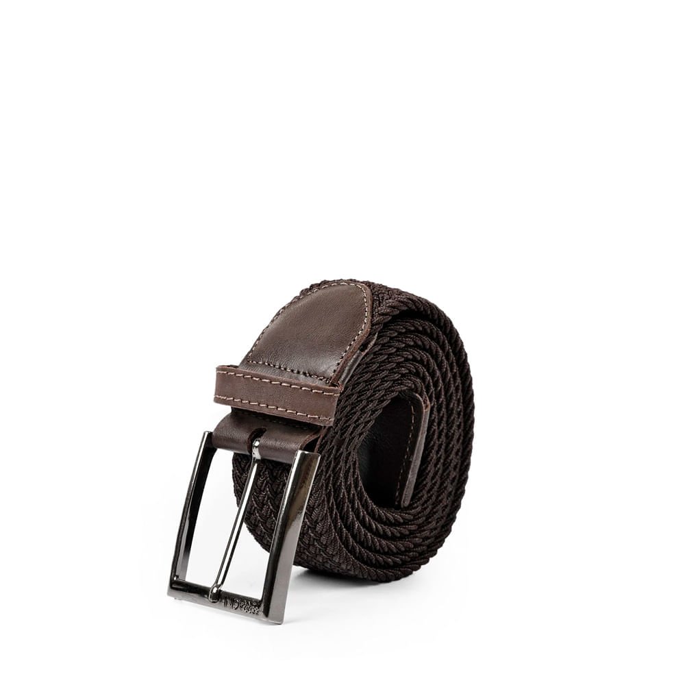 Cinto Masculino Ferracini FC675C Flex Couro Elástico Trançado Marrom