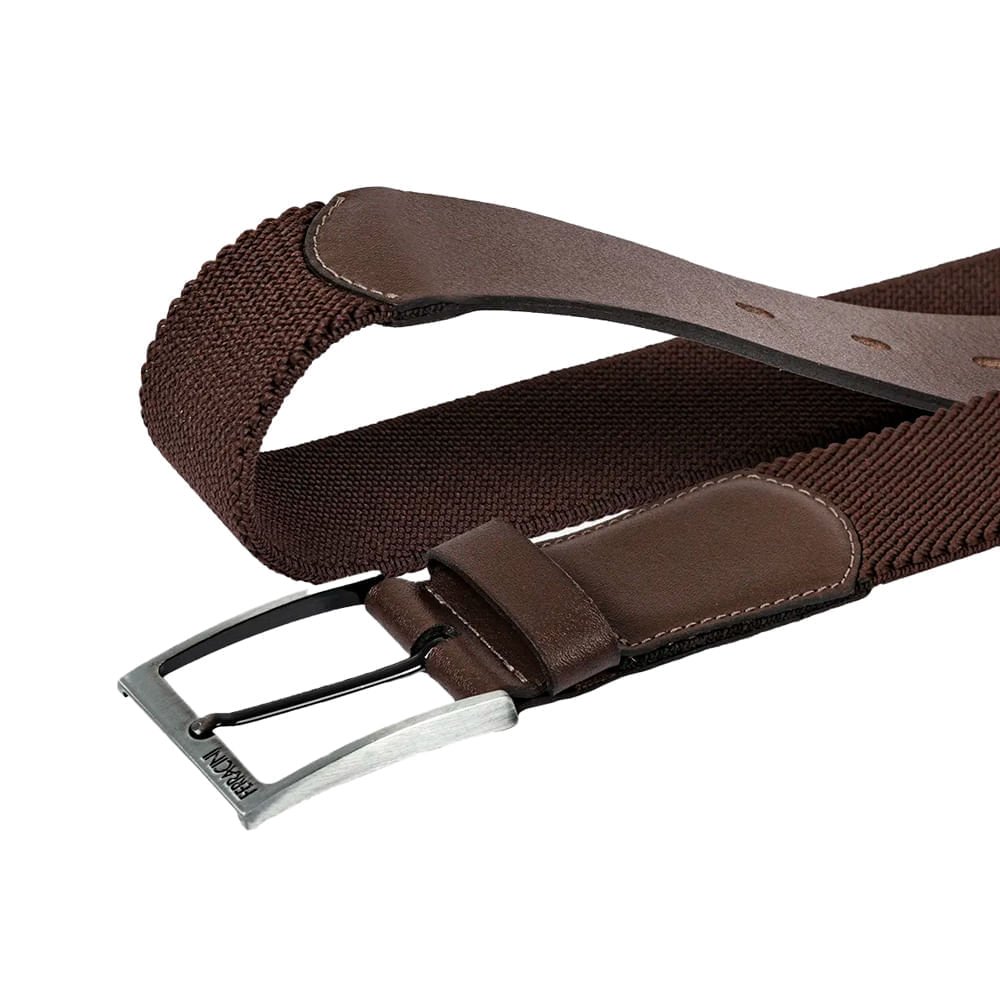 Cinto Masculino Ferracini FC676B Verona Couro Elástico Marrom 2