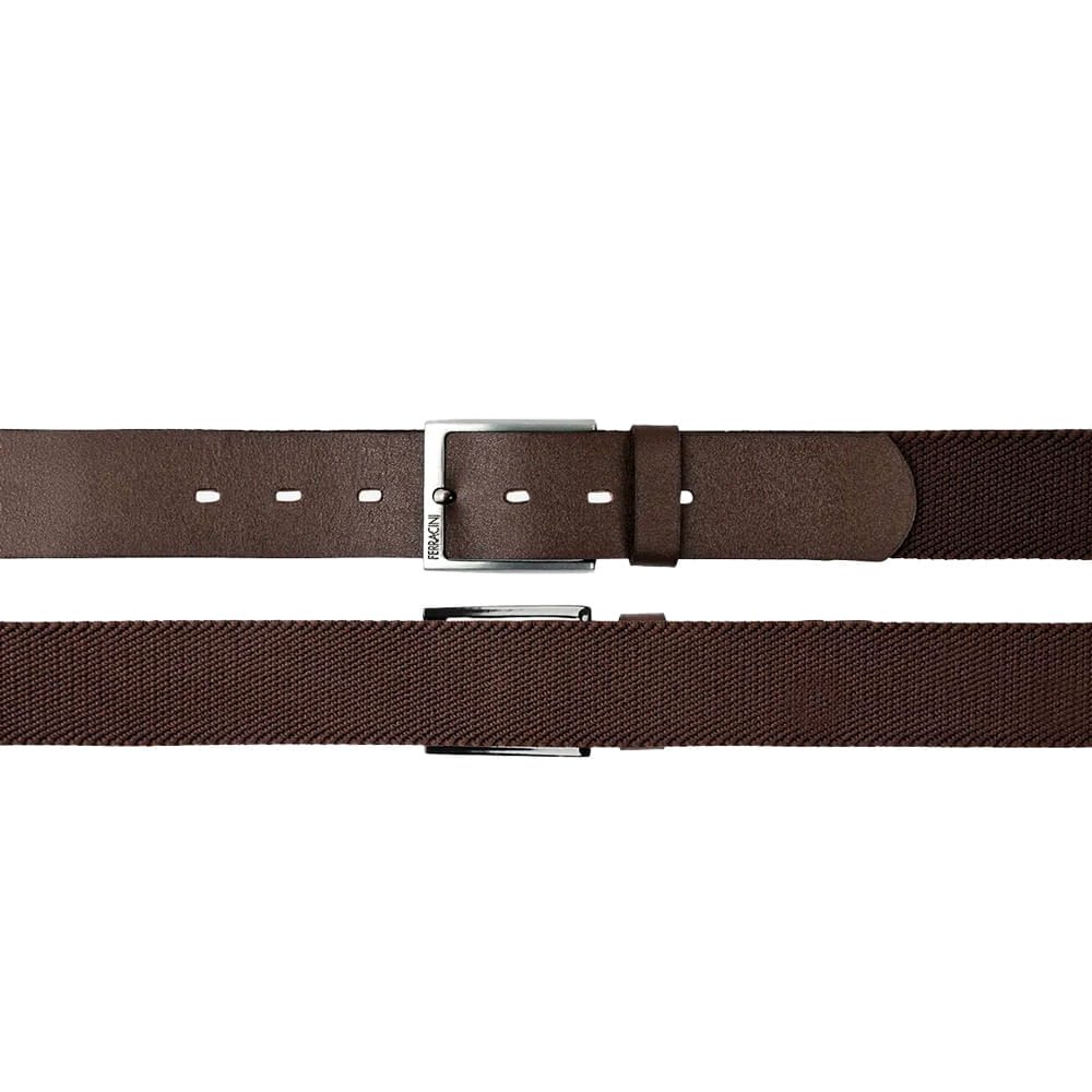 Cinto Masculino Ferracini FC676B Verona Couro Elástico Marrom 3