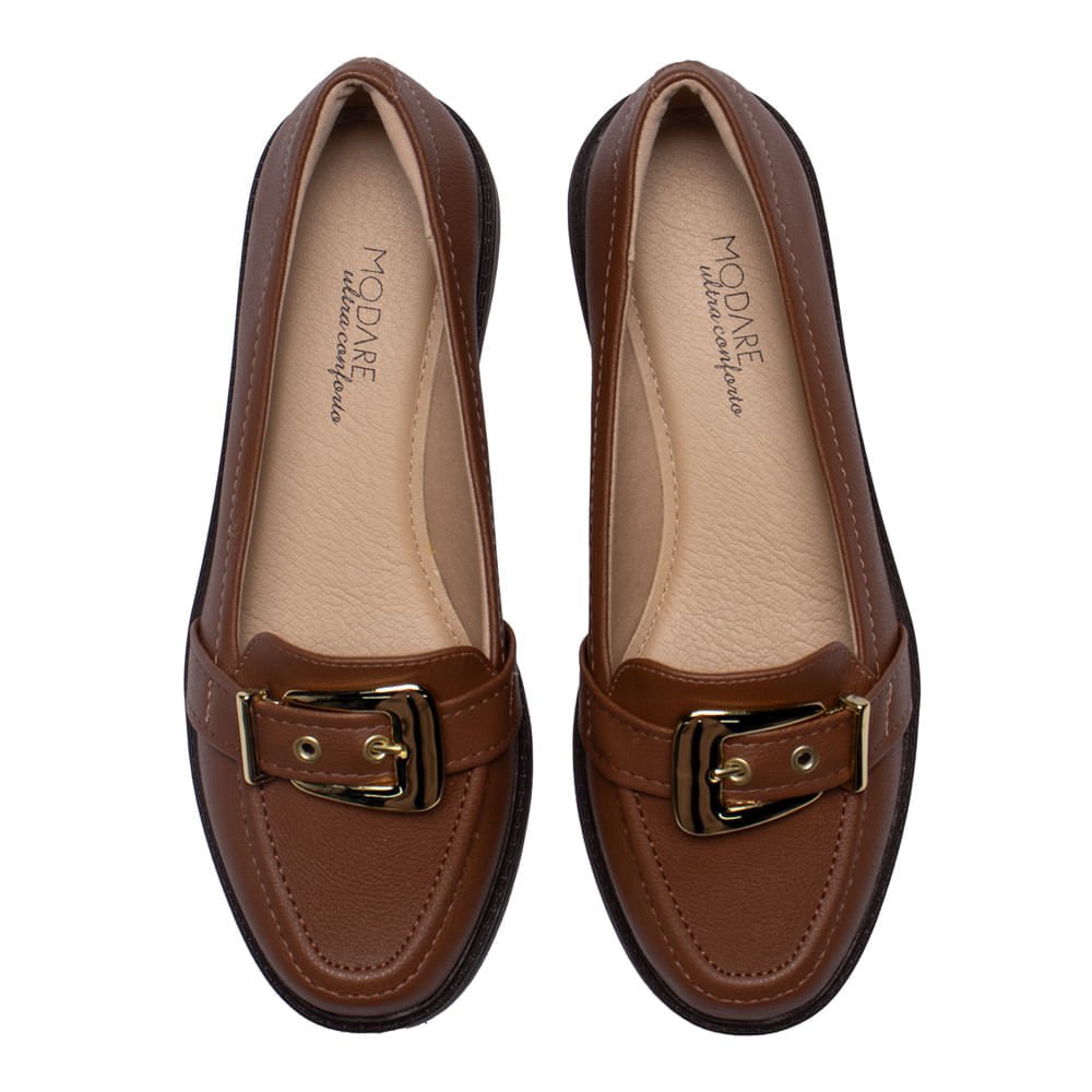 Sapato Mocassim Feminino Modare Napa Floather com Fivela Avelã Avelã 4