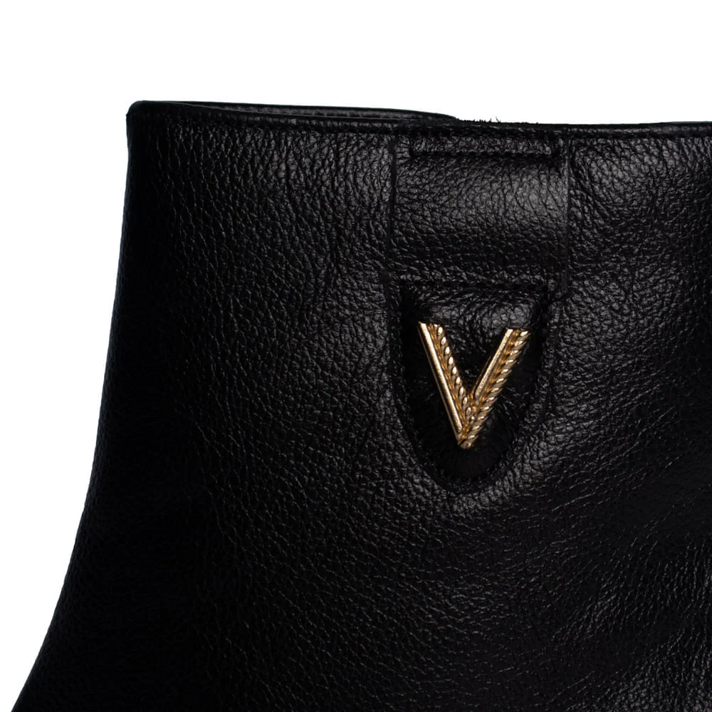 Bota Feminina Via Marte Social Cano Curto Couro Preto Preto 4