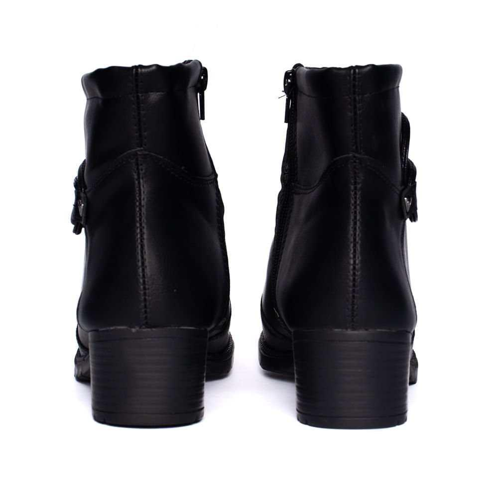 Bota Feminina Mississipi de Cano Curto Preta Preto 3