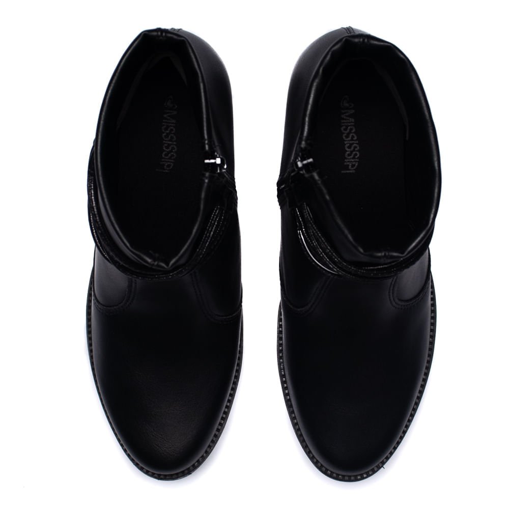 Bota Feminina Mississipi de Cano Curto Preta Preto 4