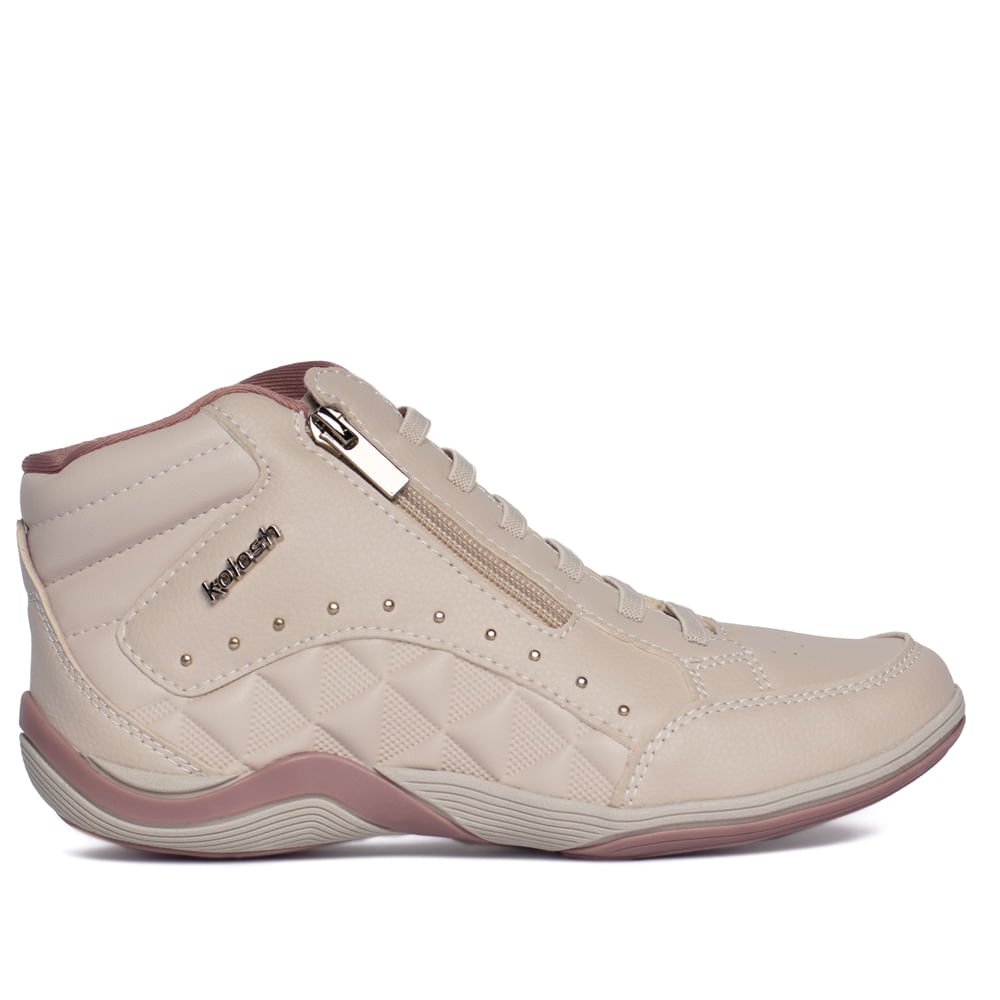 Tênis Feminino Kolosh Almeria Cano Alto Bege