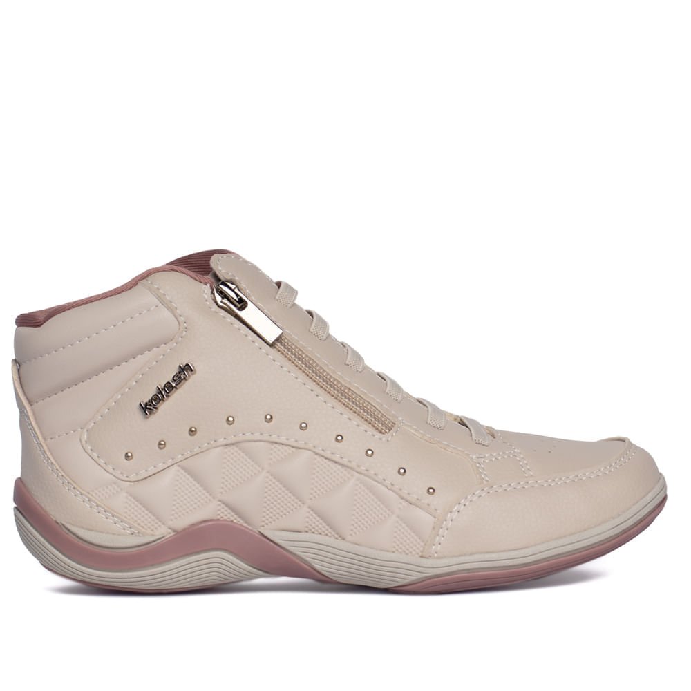 Tênis Feminino Kolosh Almeria Cano Alto Bege