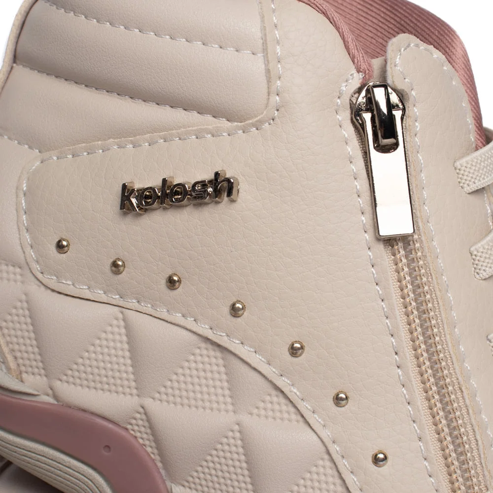 Tênis Feminino Kolosh Almeria Cano Alto Bege Bege 5