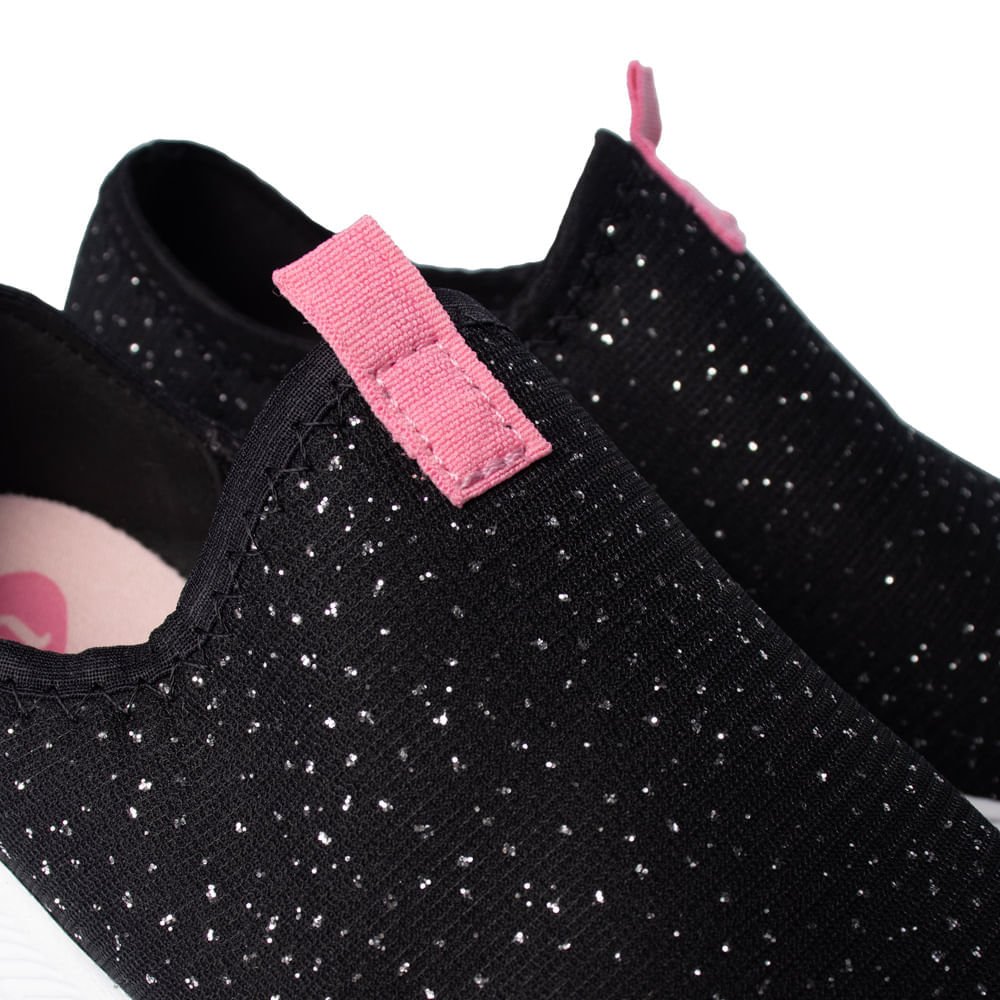 Tênis Infantil Molekinha Calce Fácil com Brilhos Preto Preto 6