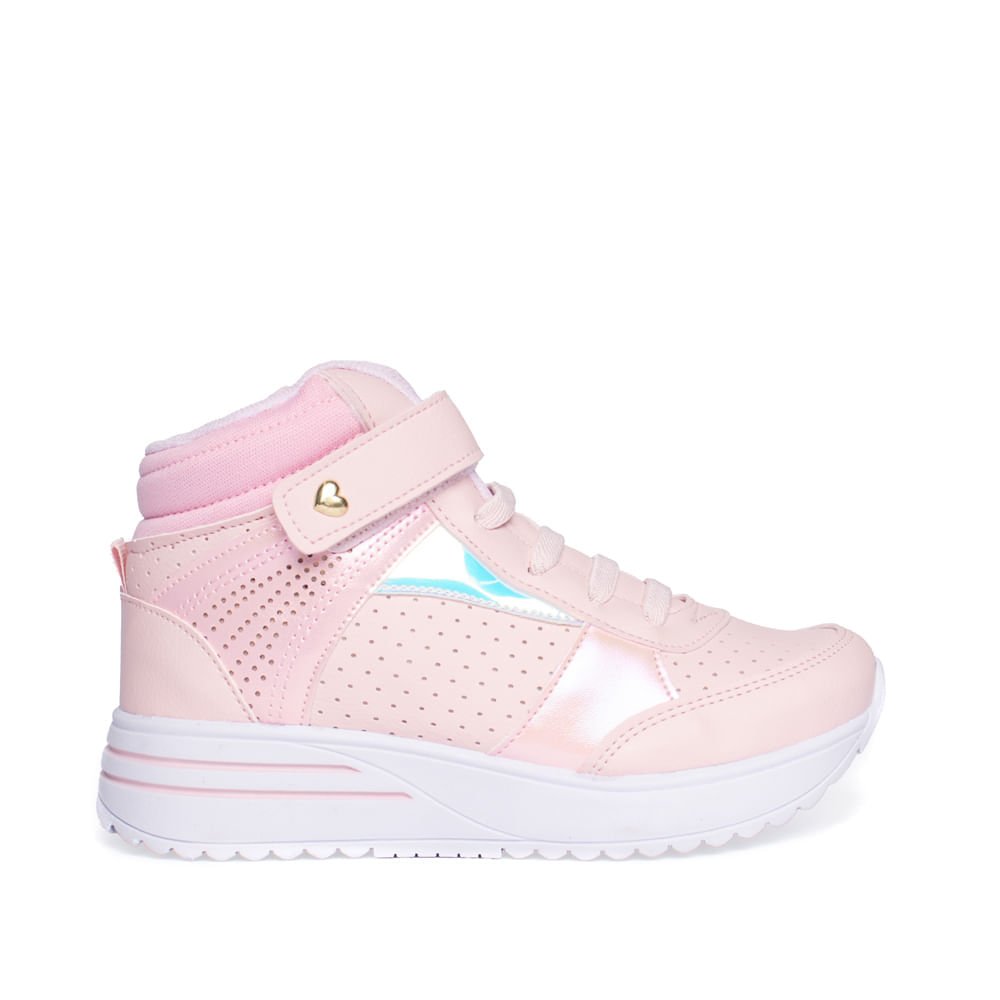 Tênis Infantil Club Happy Teen Refletivo Rosa Claro