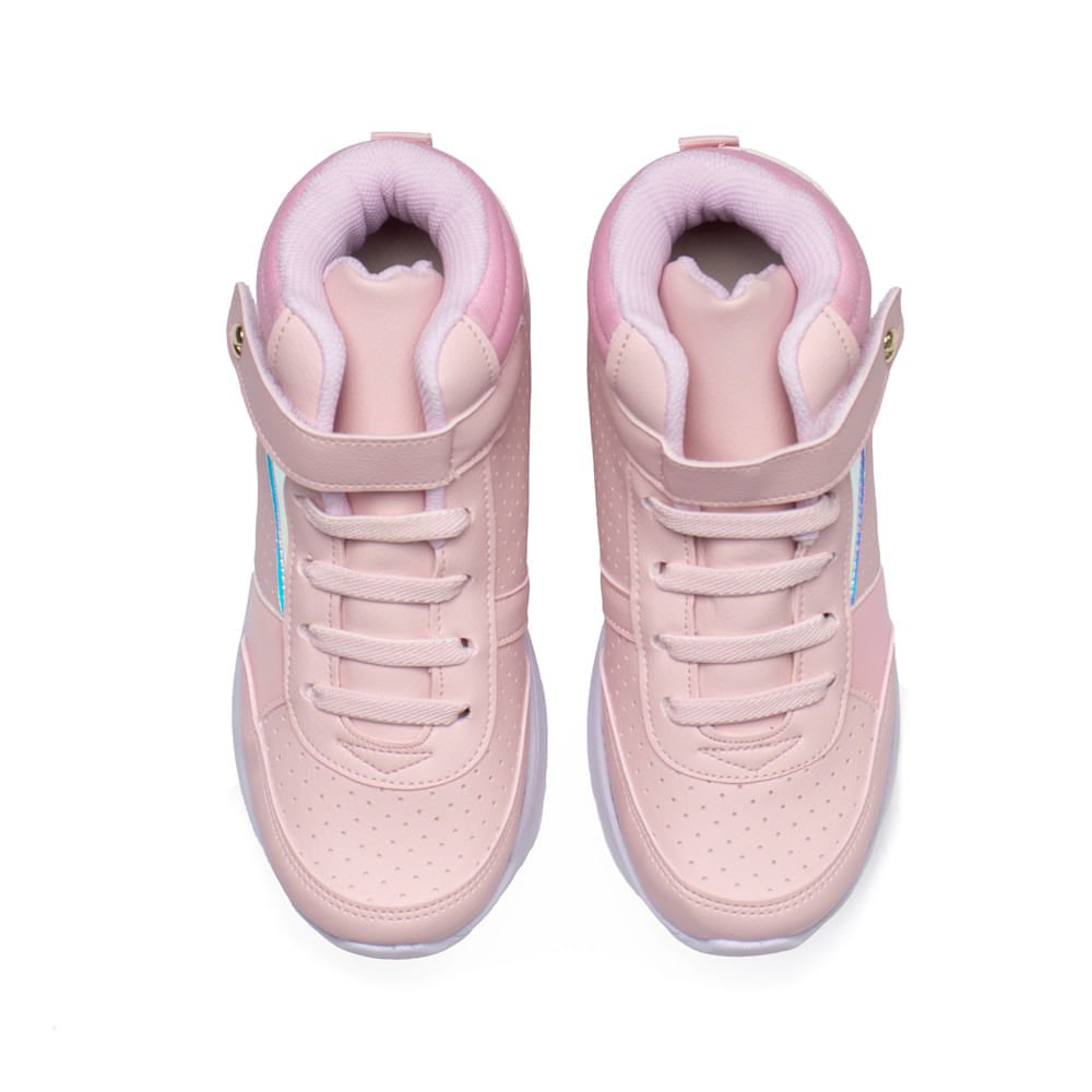 Tênis Infantil Club Happy Teen Refletivo Rosa Claro Rosa Claro 4