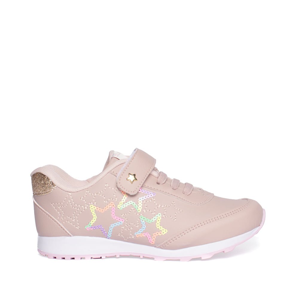 Tênis Infantil Club Happy Galaxy Estrelas Rosa Antigo
