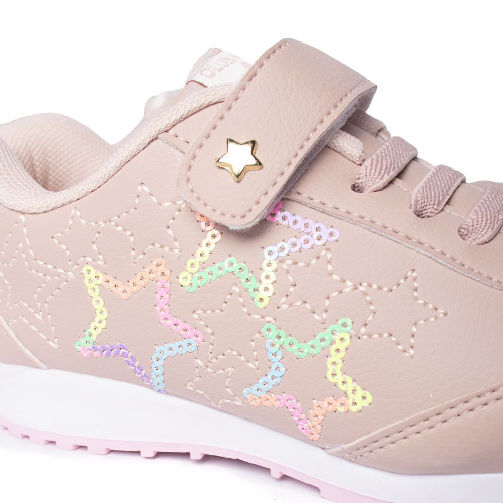 Tênis Infantil Club Happy Galaxy Estrelas Rosa Antigo Rosa Antigo 5