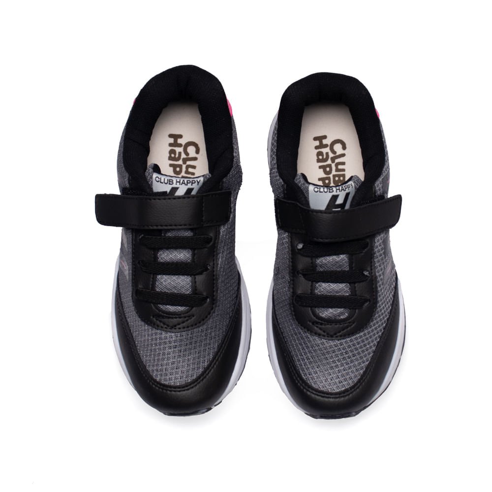 Tênis Infantil Club Happy Action Cinza Escuro/Rosa Cinza Escuro 4
