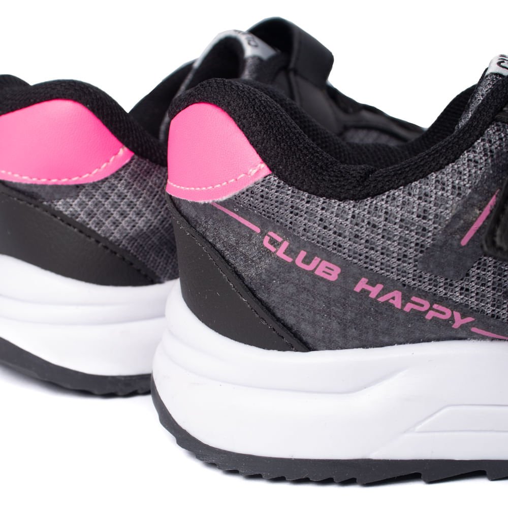 Tênis Infantil Club Happy Action Cinza Escuro/Rosa Cinza Escuro 5
