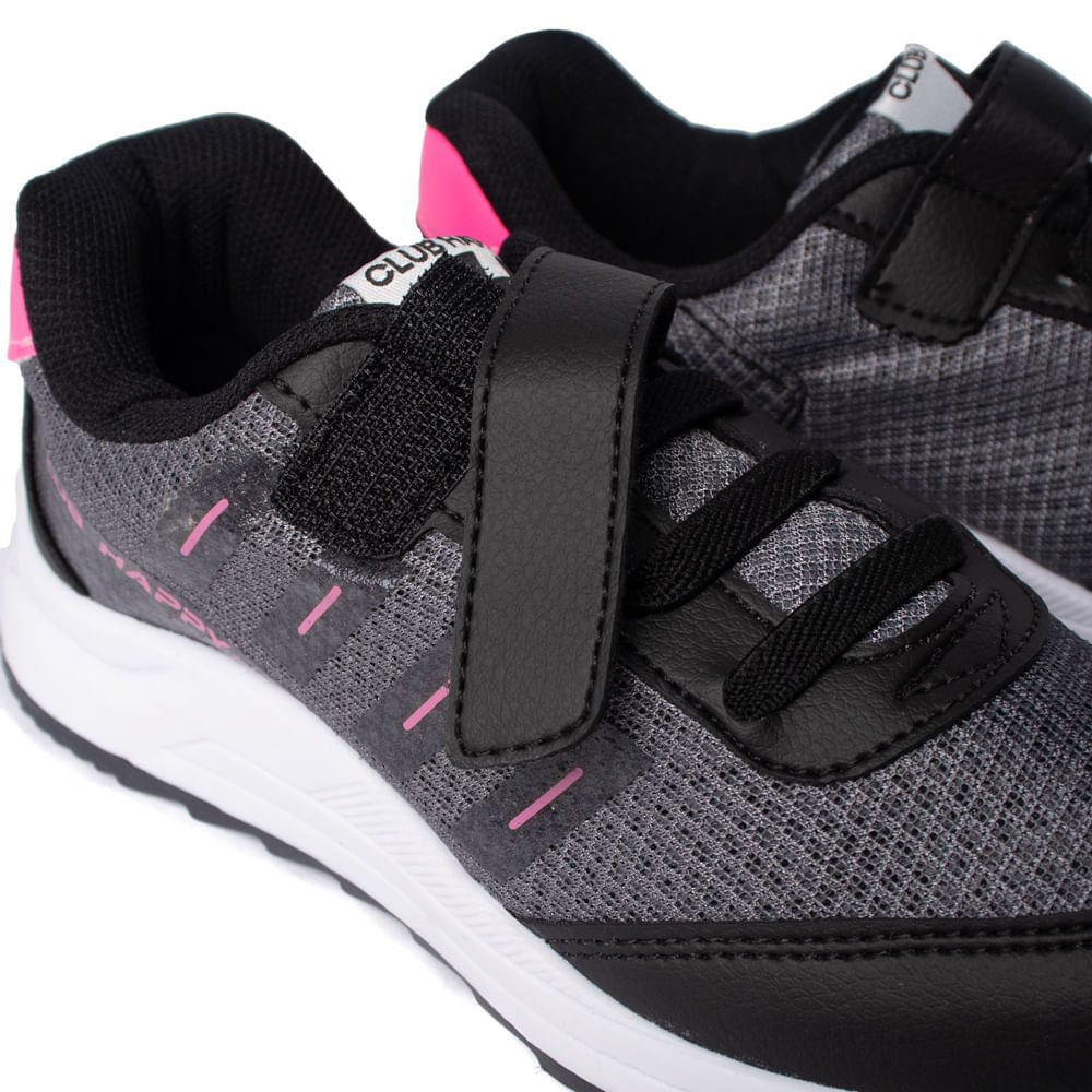 Tênis Infantil Club Happy Action Cinza Escuro/Rosa Cinza Escuro 6
