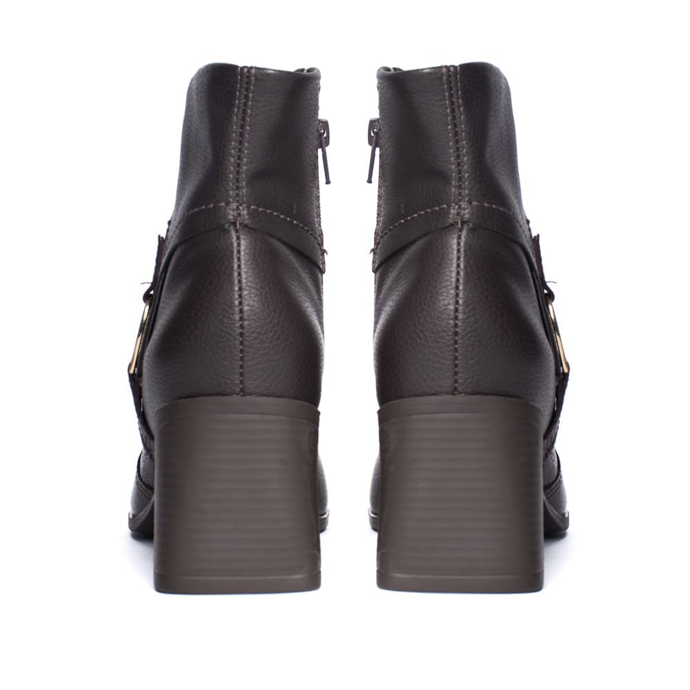 Bota Feminina Bottero Cano Curto Salto Bloco Marrom Marrom Escuro 3