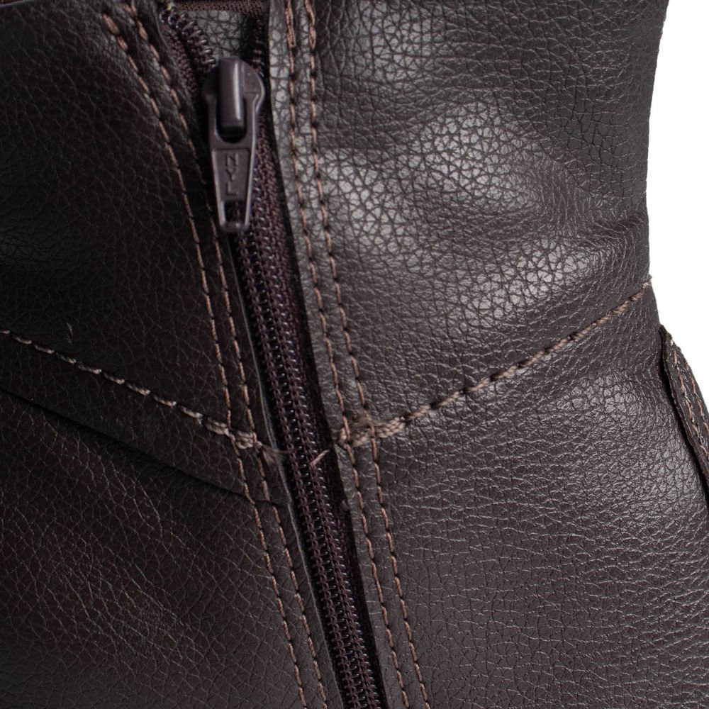 Bota Feminina Bottero Cano Curto Salto Bloco Marrom Marrom Escuro 6