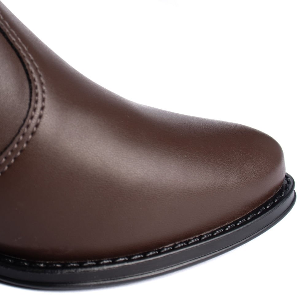 Bota Feminina Beira Rio Cano Curto com Fivelas Marrom Escuro Marrom Escuro 6