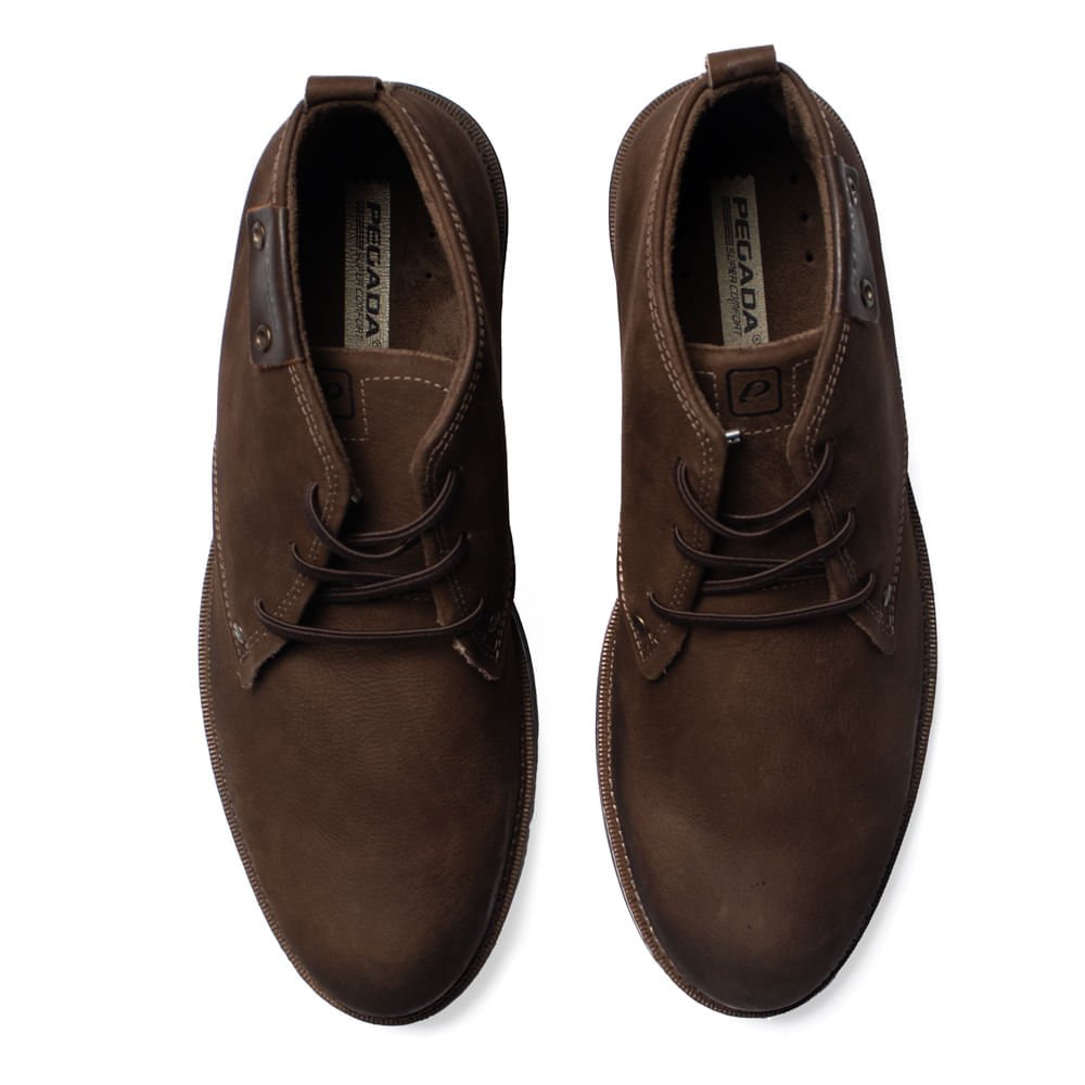 Bota Masculina Pegada Cardiff Couro Rustic Marrom Marrom 4