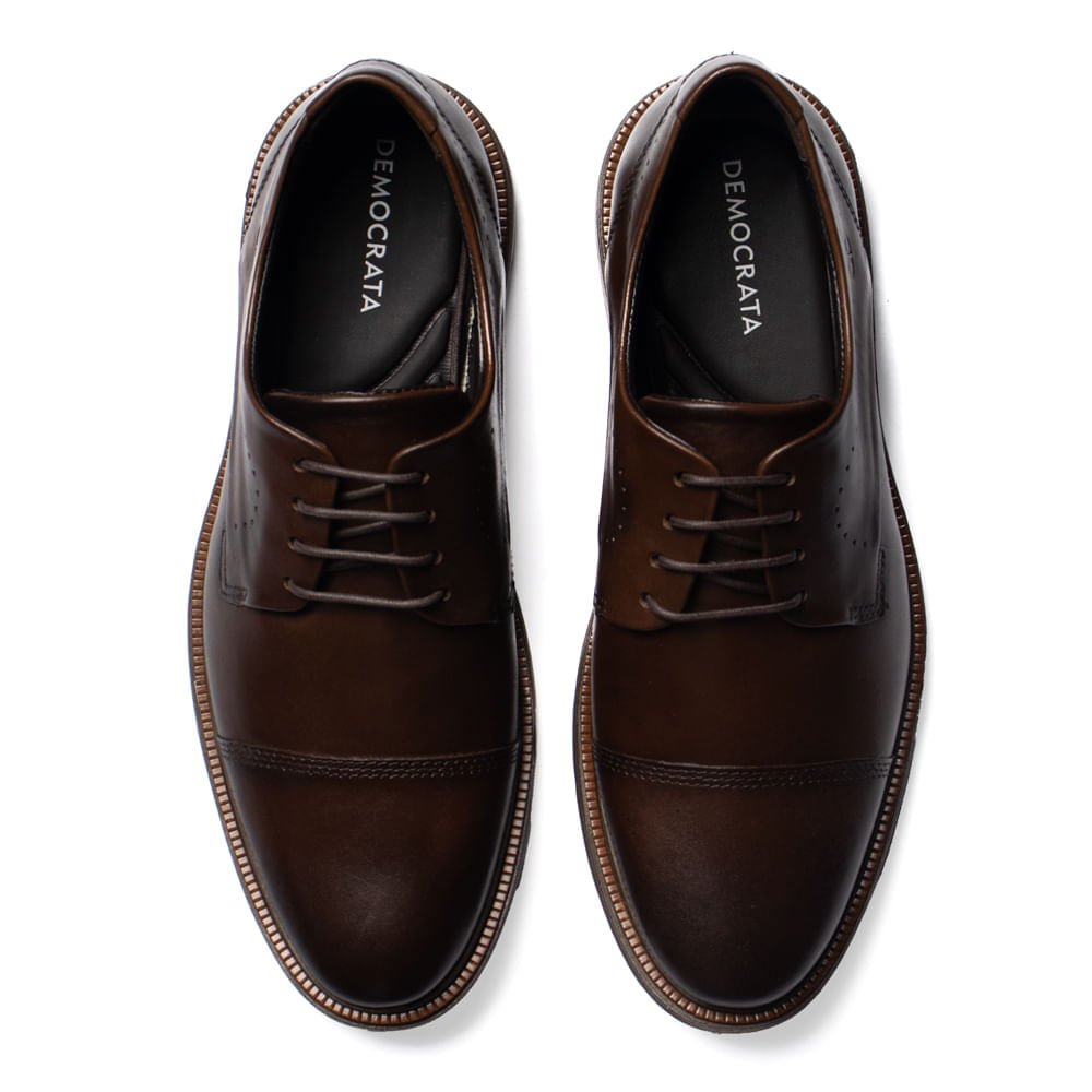 Sapato Masculino Democrata Social Couro Bay Redondo Preto Preto 4