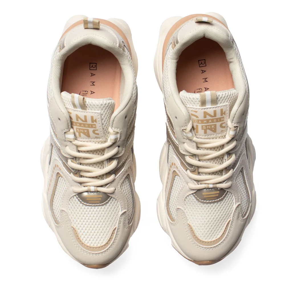 Tênis Feminino Ramarim Almond SNK Bege/Rosa Bege 4